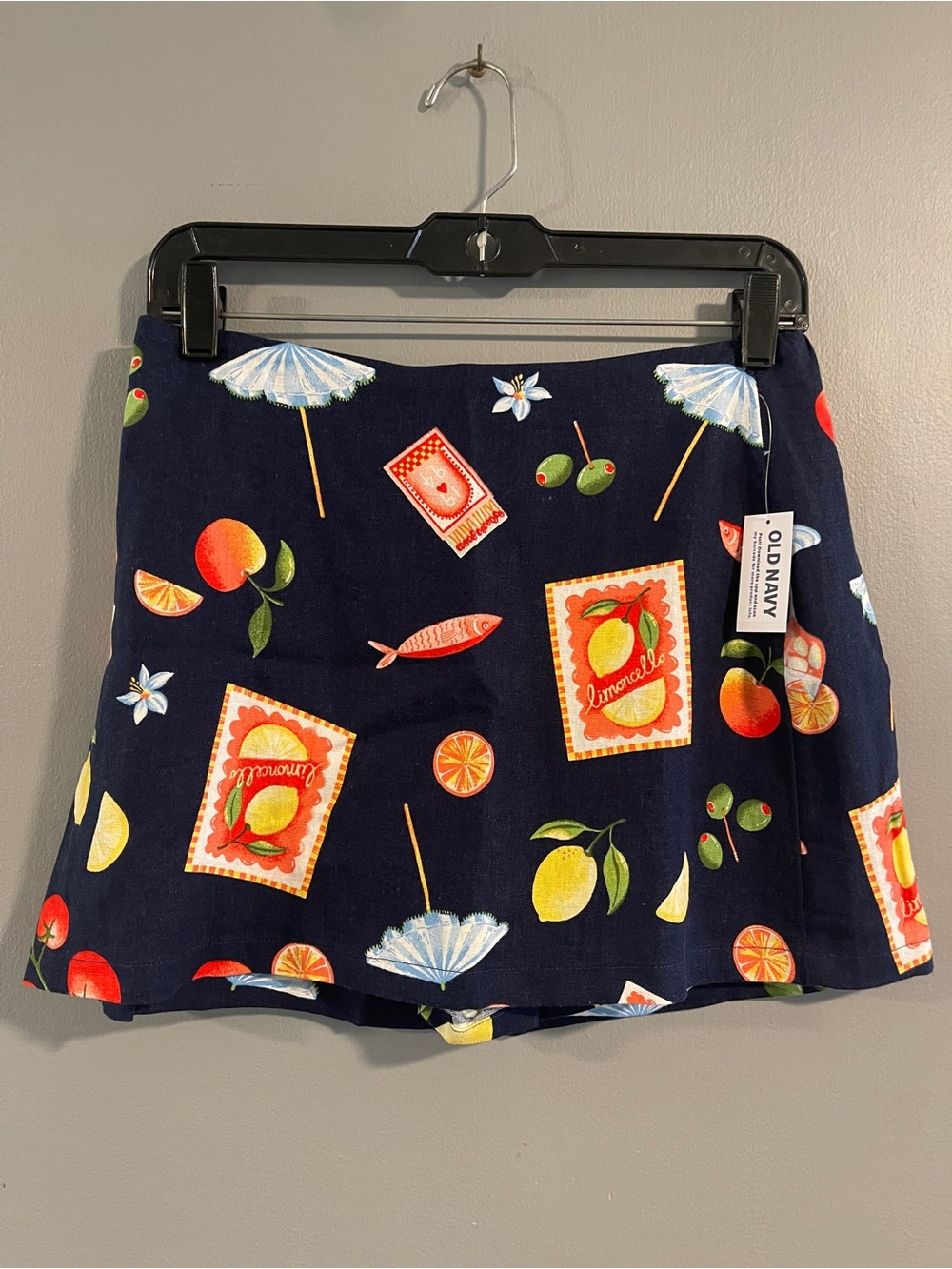 NWT Old Navy Linen Blend Micro Mini Skort Mixed Fruit Size XS
